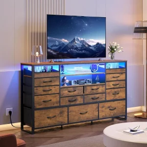 TV, Entertainment Center with LED Lights ,