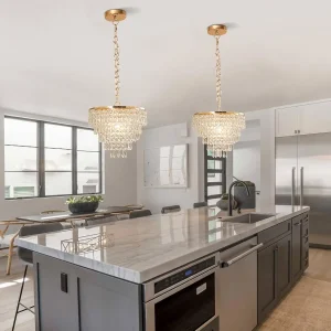 11.8'' Gold Crystal Chandelier LED