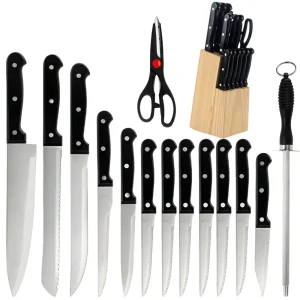 Full 15pcs Chef Knife Set Stainless Steel
