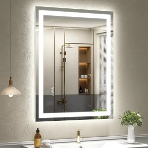 28x36 LED Bathroom Mirror with Dimmable Lights, Anti-Fog, Shatter-Proof,