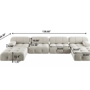 138" Modular Sectional Couch